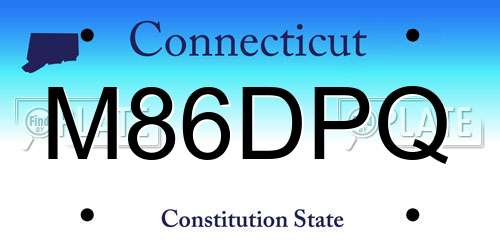 M86DPQ Connecticut License Plate