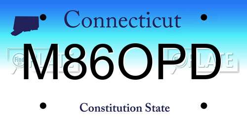 M86OPD Connecticut License Plate