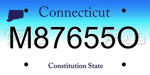 M87655O Connecticut License Plate