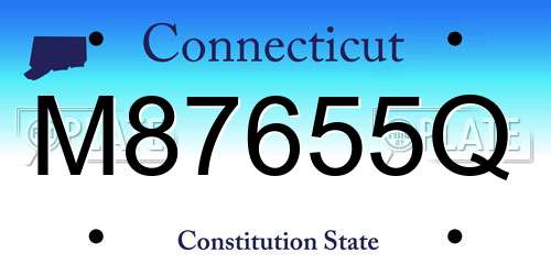 M87655Q Connecticut License Plate