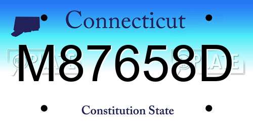 M87658D Connecticut License Plate