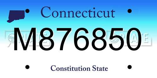 M876850 Connecticut License Plate