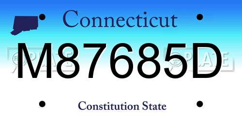 M87685D Connecticut License Plate