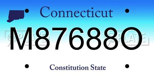 M87688O Connecticut License Plate
