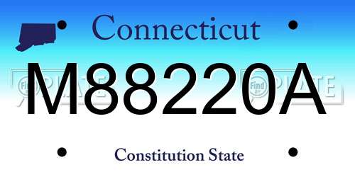 M88220A Connecticut License Plate
