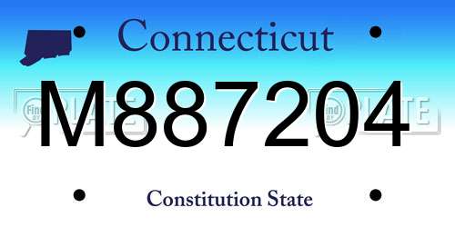 M887204 Connecticut License Plate