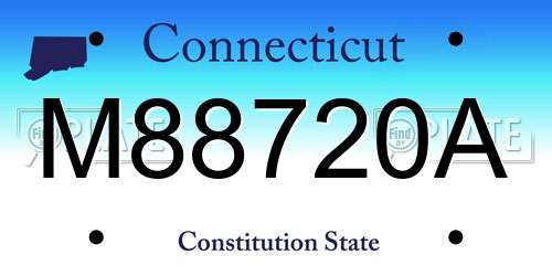 M88720A Connecticut License Plate