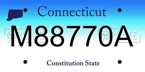 M88770A Connecticut License Plate
