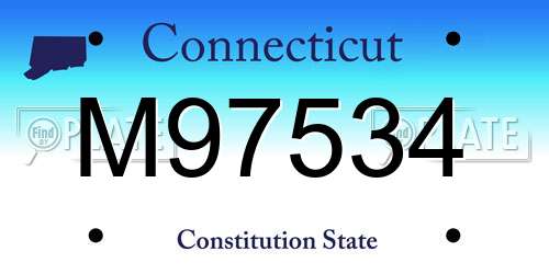 M97534 Connecticut License Plate