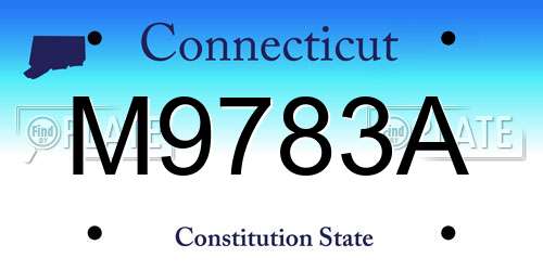 M9783A Connecticut License Plate