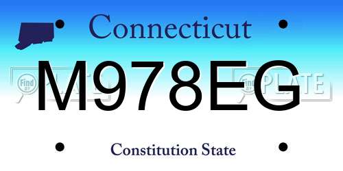 M978EG Connecticut License Plate