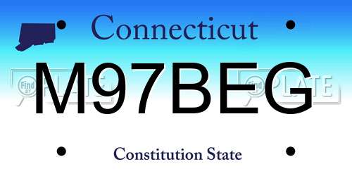 M97BEG Connecticut License Plate