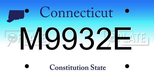 M9932E Connecticut License Plate
