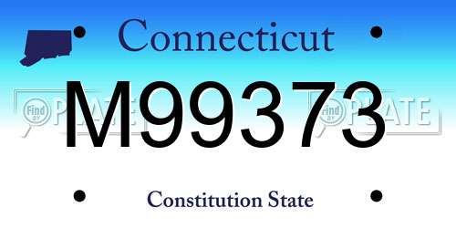 M99373 Connecticut License Plate