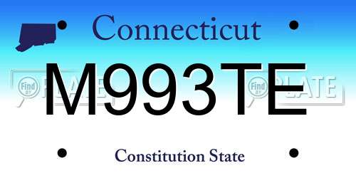 M993TE Connecticut License Plate