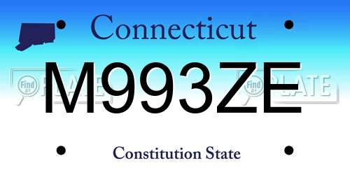M993ZE Connecticut License Plate