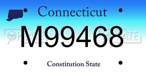M99468 Connecticut License Plate