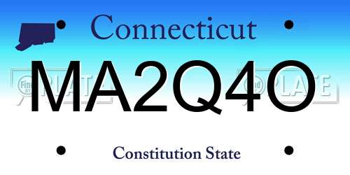MA2Q4O Connecticut License Plate