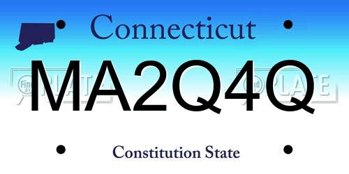 MA2Q4Q Connecticut License Plate