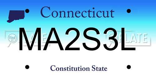 MA2S3L Connecticut License Plate