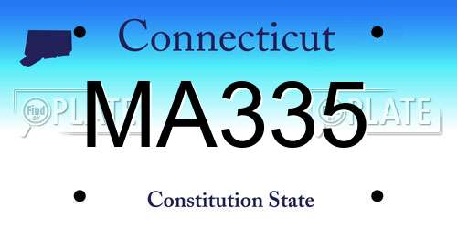 MA335 Connecticut License Plate