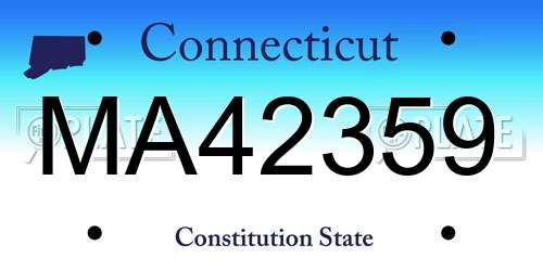 MA42359 Connecticut License Plate