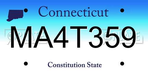 MA4T359 Connecticut License Plate