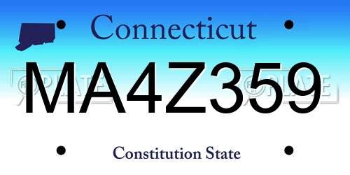 MA4Z359 Connecticut License Plate