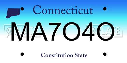 MA7O4O Connecticut License Plate
