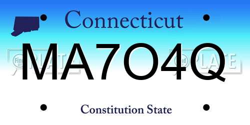 MA7O4Q Connecticut License Plate