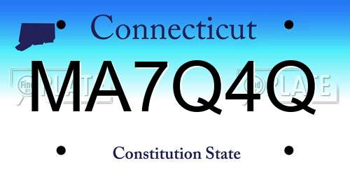 MA7Q4Q Connecticut License Plate