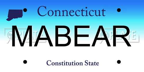 MABEAR Connecticut License Plate