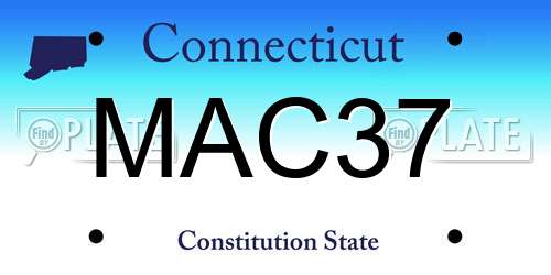 MAC37 Connecticut License Plate