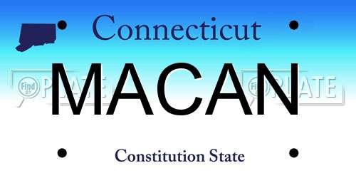 MACAN Connecticut License Plate