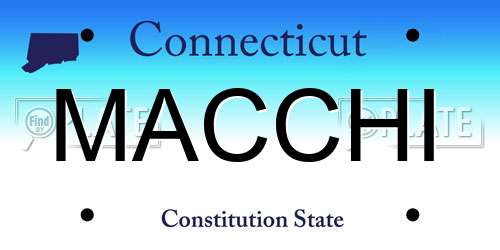 MACCHI Connecticut License Plate