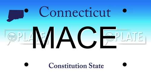 MACE Connecticut License Plate