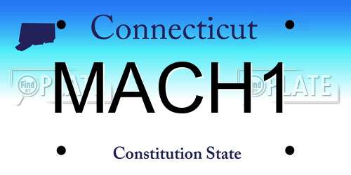 MACH1 Connecticut License Plate