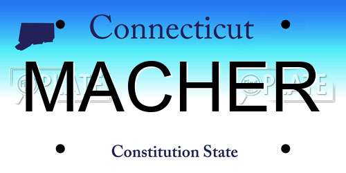 MACHER Connecticut License Plate