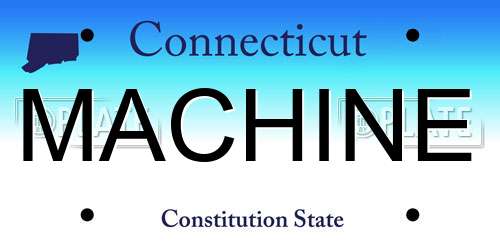 MACHINE Connecticut License Plate