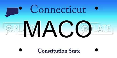 MACO Connecticut License Plate