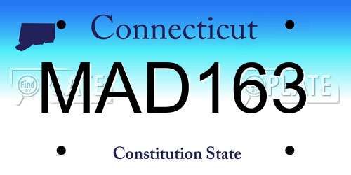 MAD163 Connecticut License Plate