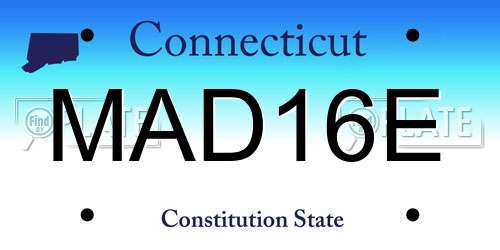 MAD16E Connecticut License Plate