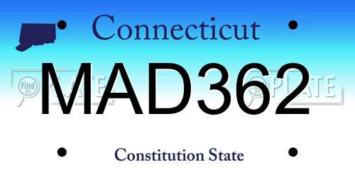 MAD362 Connecticut License Plate