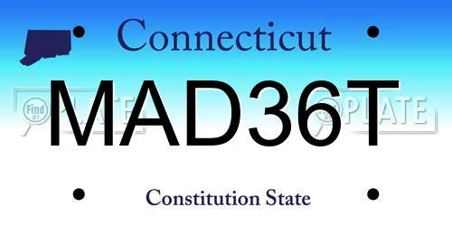 MAD36T Connecticut License Plate