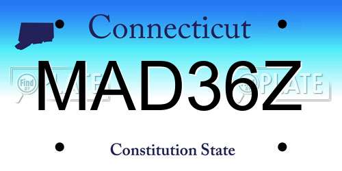 MAD36Z Connecticut License Plate
