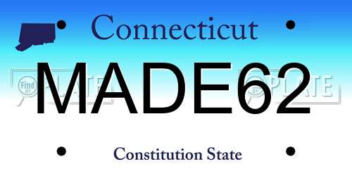 MADE62 Connecticut License Plate