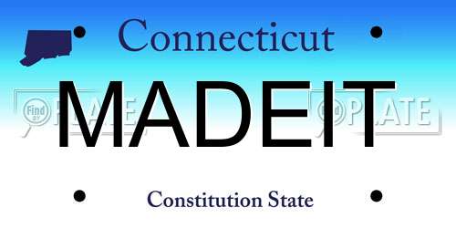 MADEIT Connecticut License Plate