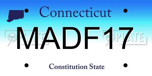 MADF17 Connecticut License Plate