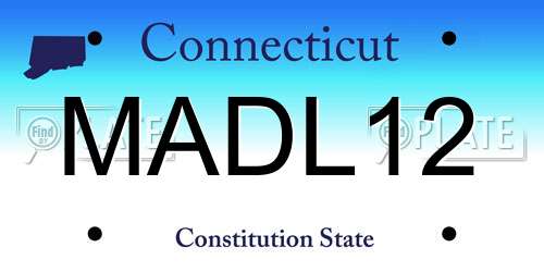 MADL12 Connecticut License Plate