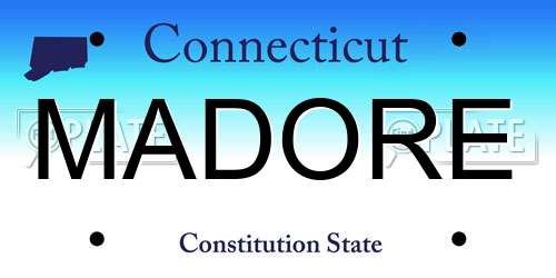 MADORE Connecticut License Plate